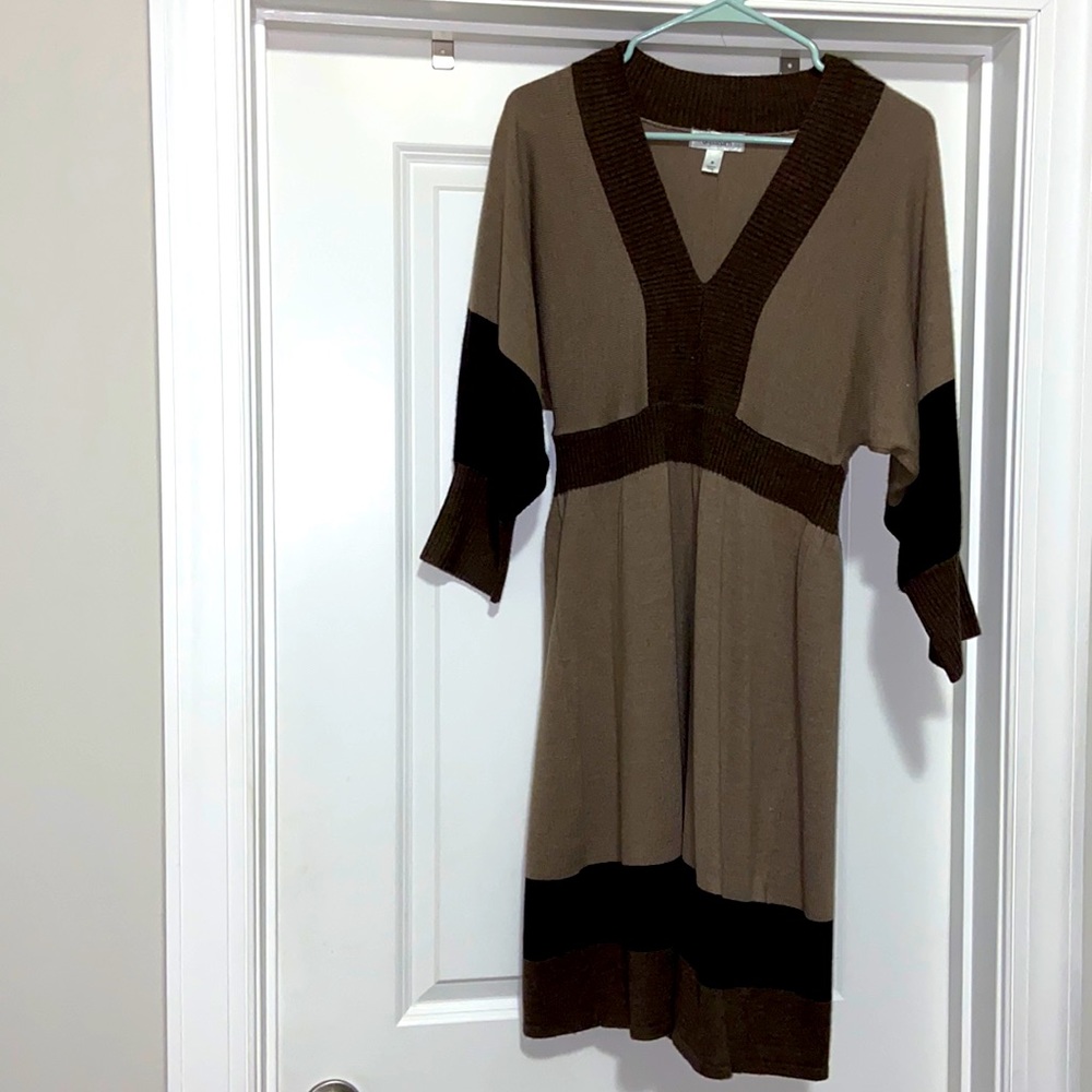 Multi-shade brown sweater dress; size Medium